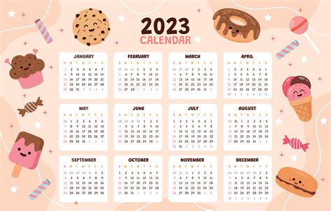 Cute Calendar 2023 Template 14275811 Vector Art At Vecteezy