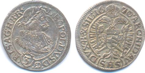 Habsburg 3 Kreuzer Breslau 1670 Leopold I 1657 1705 Vz MA Shops