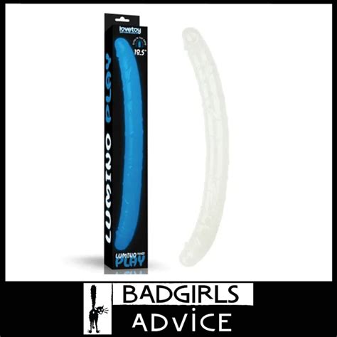 Lumino Play 18 5 Double Dildo Glow In The Dark Dick Long Penis Jelly