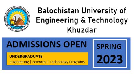 Date Extended For Admissions Spring 2023 Buet Khuzdar