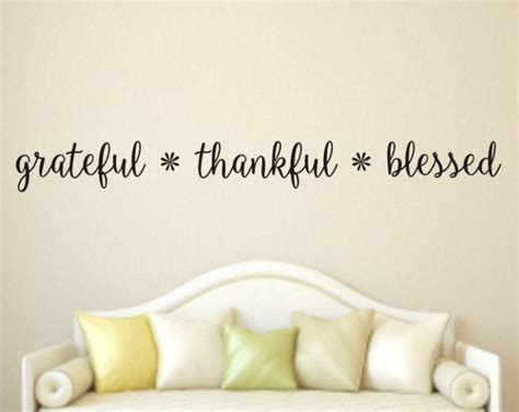 Grateful Thankful Blessed Wall Decal Grateful Wall Decal Thankful