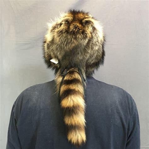 Raccoon Hat With Face And Tail — Claw Antler And Hide Co