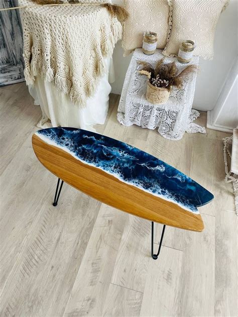 Resin Beach Art Surfboard Resin Ocean Art Ocean Wall Art Etsy