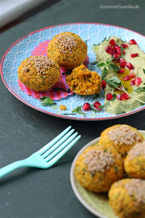 Vegan Low Fat Sweet Potato Falafel From The Oven With Avocado