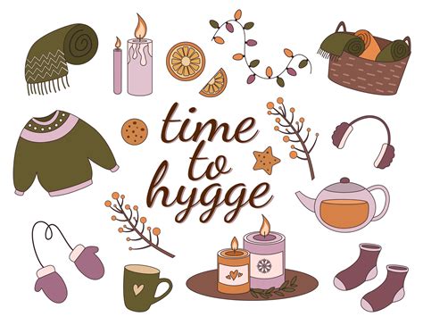 Time To Hygge Cozy Home Element Collection 15276640 Vector Art At