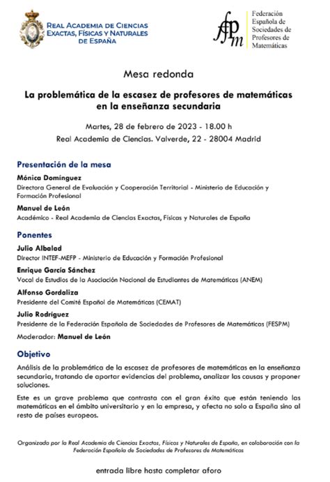 FESPM on Twitter La problemática de la escasez de profesores de