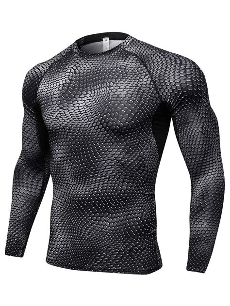 Men S Compression Shirts Long Sleeve Base Layer Quick Dry Workout T