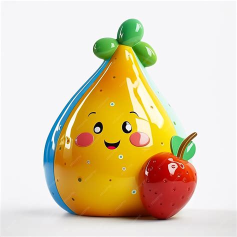 Premium Ai Image A Yellow And Blue Fruit Shaped Like A Pear With A
