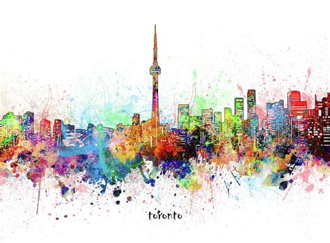 Toronto Skyline Artistic Digital Art By Bekim M Fine Art America