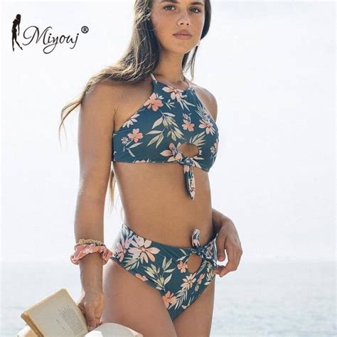 Maillot de bain Miyouj Bikini en dentelle pour femmes Noir Élégant Col licou Petit