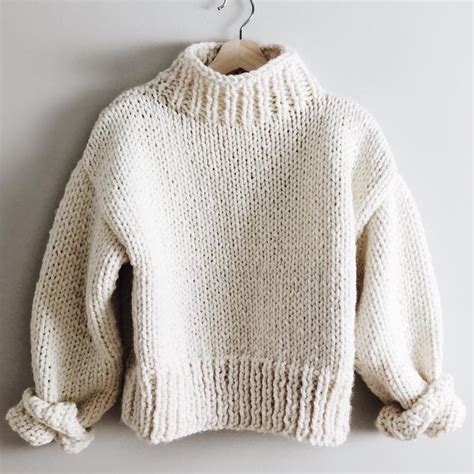 Knitting Pattern The Charlie Modern Oversized Turtleneck Roll Neck Chunky Knit Pullover