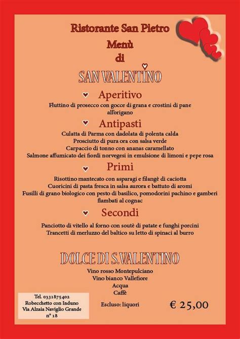 Menu Da Ristorante San Pietro Robecchetto Con Induno