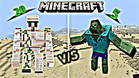 Mutant Zombies Vs Iron Golem Bettle In Minecraft Zombie Boss Vs Golem