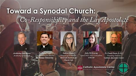 Toward A Synodal Church Co Responsibility And The Lay Apostolate Youtube