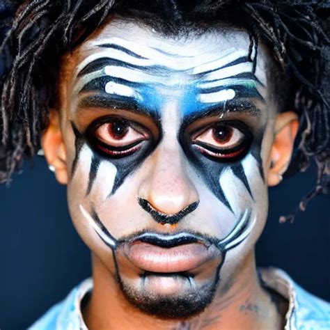 Playboi Carti With Scary Face Paint 4 K Detailed Super Stable Diffusion