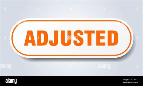 adjusted sign rounded isolated sticker white button stock vector