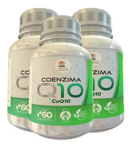 Kit de 60 cápsulas de coenzima Q10 de 100 mg con 3 frascos sabor sin