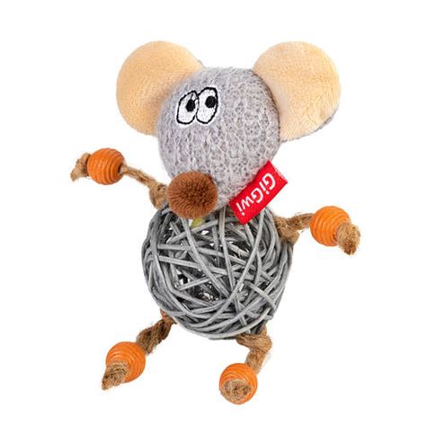 Игрушка для кошек Мышка с колокольчиком GiGwi Catch&Scratch, текстиль ...