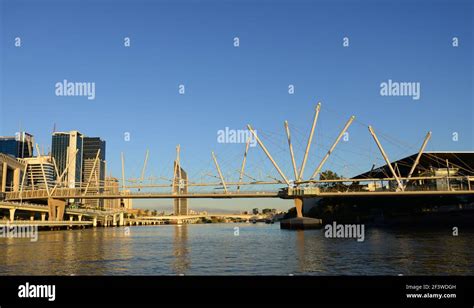 Kurilpa Bridge Over The Brisbane River Queensland Australia Stock