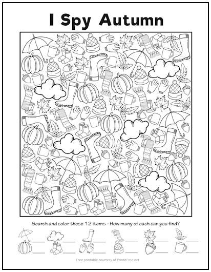 I Spy Fall Printable