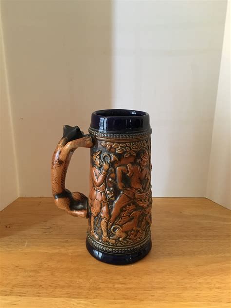 Vintage Original Gerzit Gerz German Beer Stein With Fox Handle