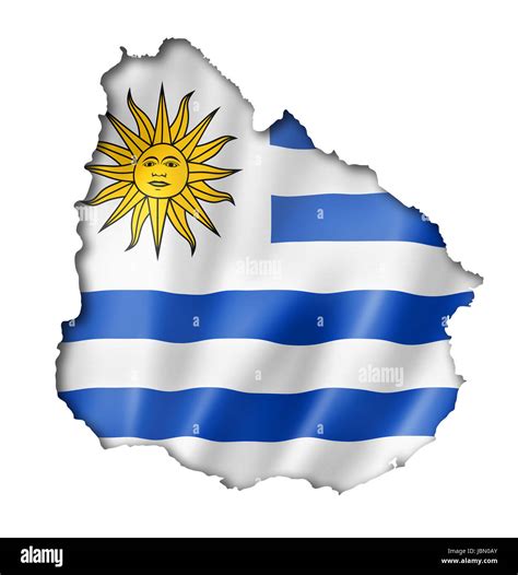 Uruguay country flag map shape hi-res stock photography and images - Alamy