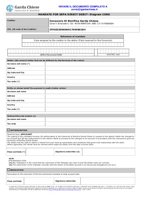 Fillable Online SEPA Direct Debit Mandate Template Fax Email Print