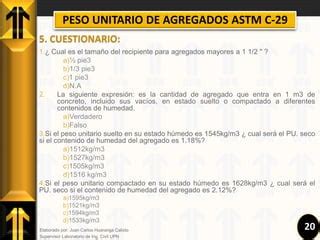 39 Procedimiento De Peso Unitario Suelto Y Varillado ASTM C29 Pdf