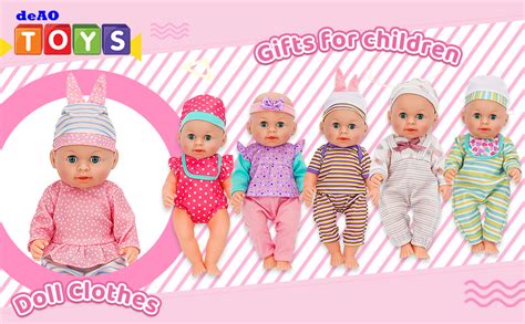 Deao Baby Doll Clothes For 12 13 14 Inch Dolls6 Sets Doll