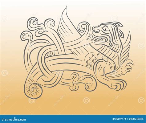 Slavic wolf stock vector. Illustration of wolf, wings - 26507174