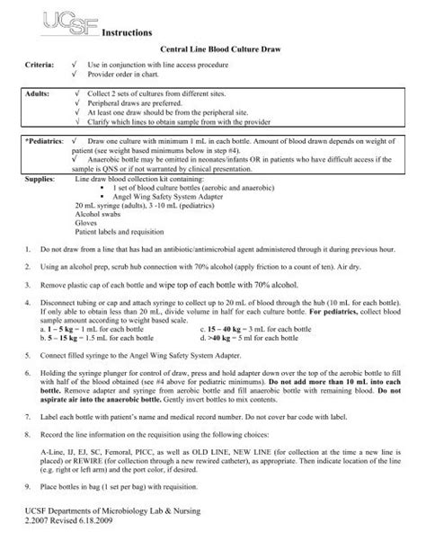how to draw blood from central line