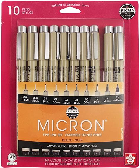 Sakura Pigma Micron Fineliner Pens Archival Black Ink Pens Pens For