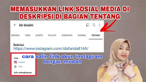 Cara Menambah Link Tautan Di Youtube Dan Cara Copy Link Instagram YouTube