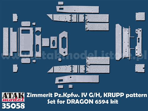 Zimmerit Pzkpfw Iv Ausfgh Krupp Pattern For Dragon 6594 Kit Atak