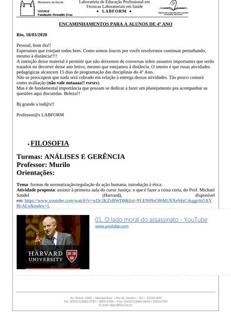 Pdf Filosofia Turmas An Lises E Ger Ncia Professor Murilo