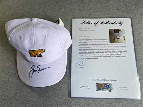 Jack Nicklaus Autographed Signed Autograph Official The Golden Bear Logo Hat Psadna Loa Ac02357