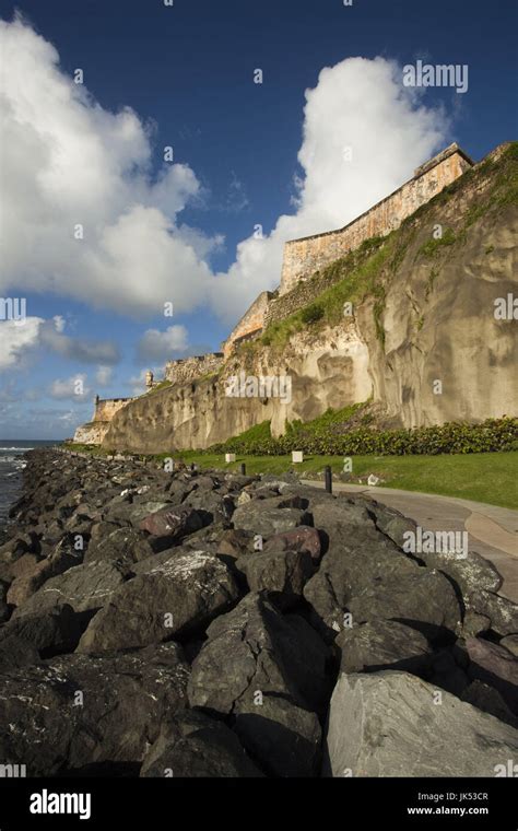 Puerto Rico San Juan San Juan El Morro Festung Festungsmauern