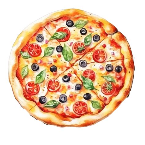 Pizza Comida R Pida Acuarela Png Dibujos Pizza Acuarela Pintura A