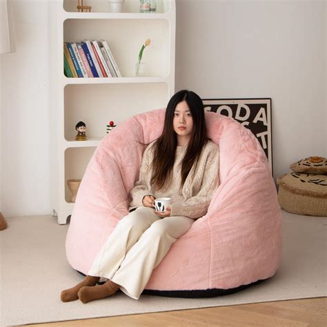 Nandv Large Shell Bean Bag Chair Adult Size Bean Bag Sack Foam Filling