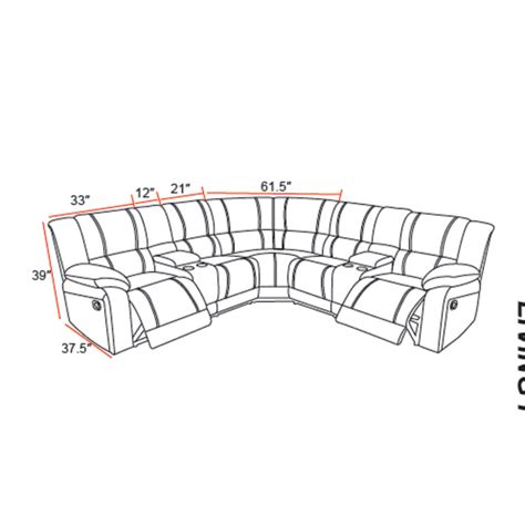 Red Barrel Studio Yoneko Piece Vegan Leather Reclining Sectional