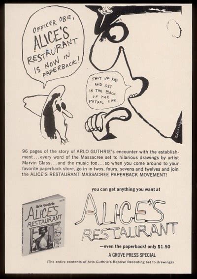 1968 Print Ad For Grove Press Publishers Promoting The Arlo Guthrie Book Alice S Restaurant