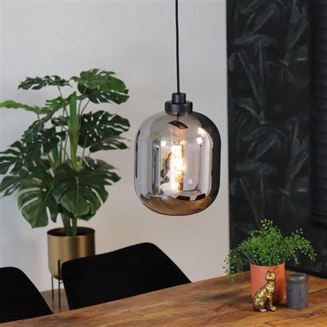 Bronx71 Hanglamp Industrieel Smoke 30 Cm 1 Lichts Hanglamp Glas