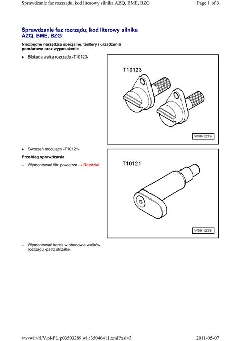 Sprawdzanie faz rozrządu AZQ BMW BZG PDF