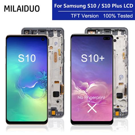 100 Tested TFT S10 Plus LCD With Frame For SAMSUNG Galaxy S10 G973