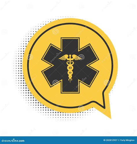 Black Emergency Star Medical Symbol Caduceus Snake With Stick Icon