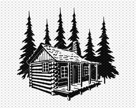 In Woods Log Cabin SVG Cut Files PNG Woods Pine Tree Log Etsy