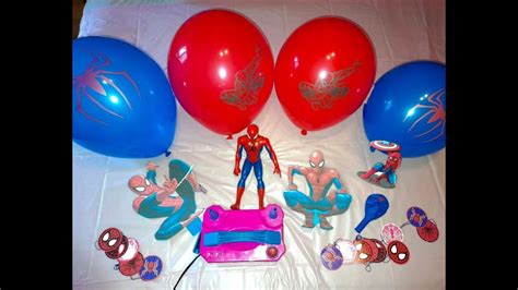 Fun Spiderman Ballons Inflete Color Red And Blue Youtube