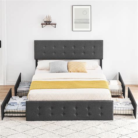 Idealhouse Base De Cama Queen Con Cajones De Almacenamiento Base De