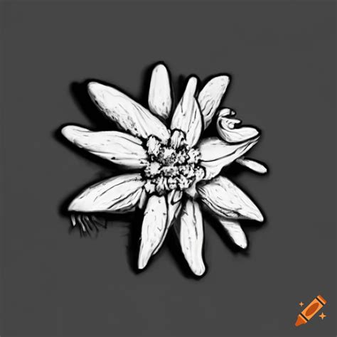 Edelweiss Street Art On Black Background On Craiyon
