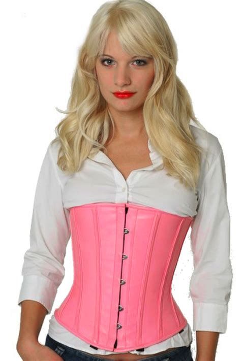 Korsett Corsage Pink Rosa Leder